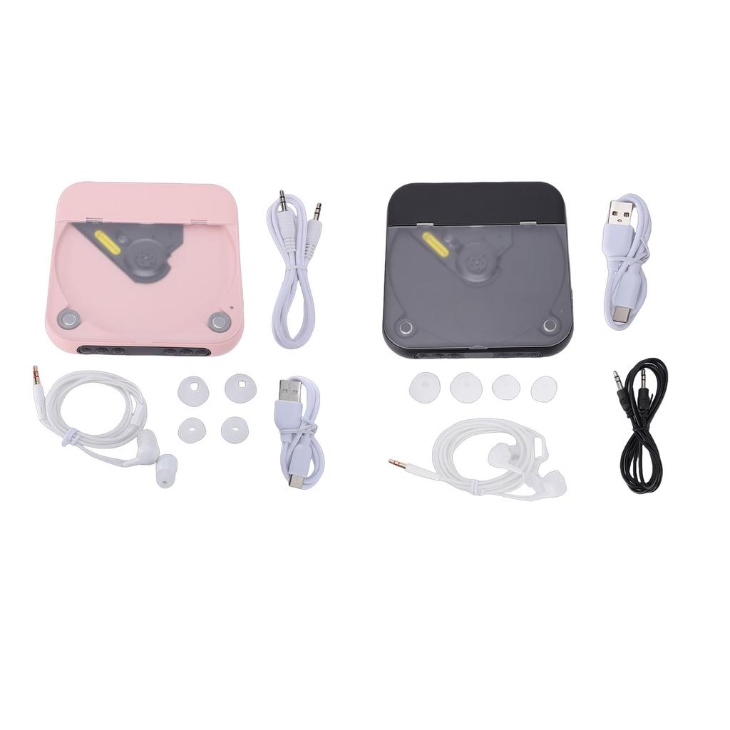 Portable CD Player with Dual Stereo Speakers Bluetooth 5.3 Rechargeable Headphones LCD for Home Car Outdoor Support CD AUX USB