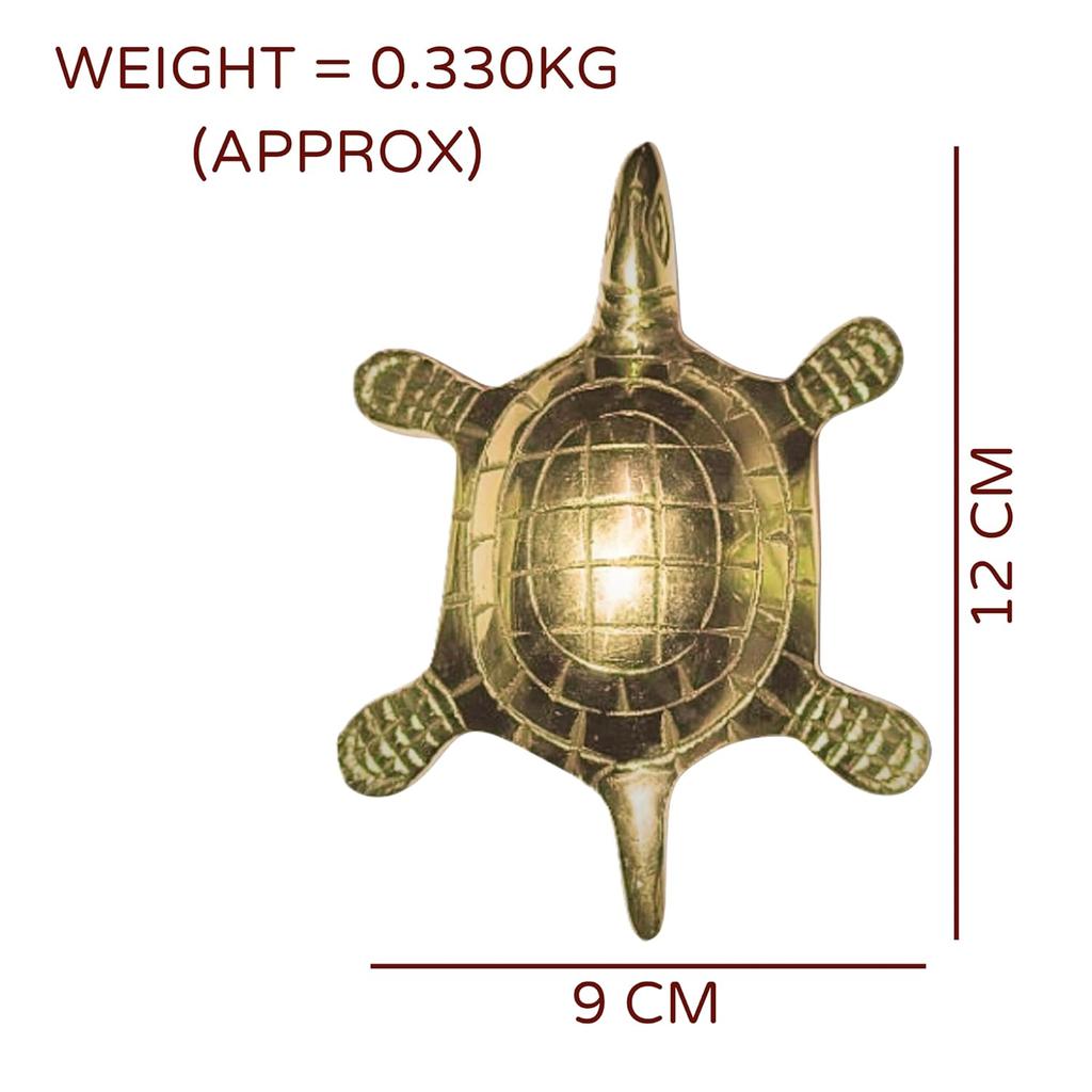 Pure Brass Turtle Idol, Vastu Statue For Home & Office, Religious Idol - 12 Cm