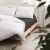 Cotton fitted sheet 90x200 smooth satin black