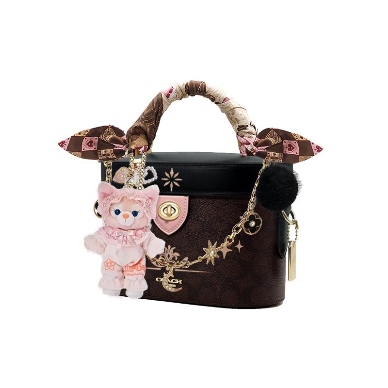 Coach Handbag [Customized Bag] Kay 20 Classic Presbyopia Logo Logo Zipper Closure Star Moon Sun Chain Doll Fur Ball Ribbon Galaxy Basic Model