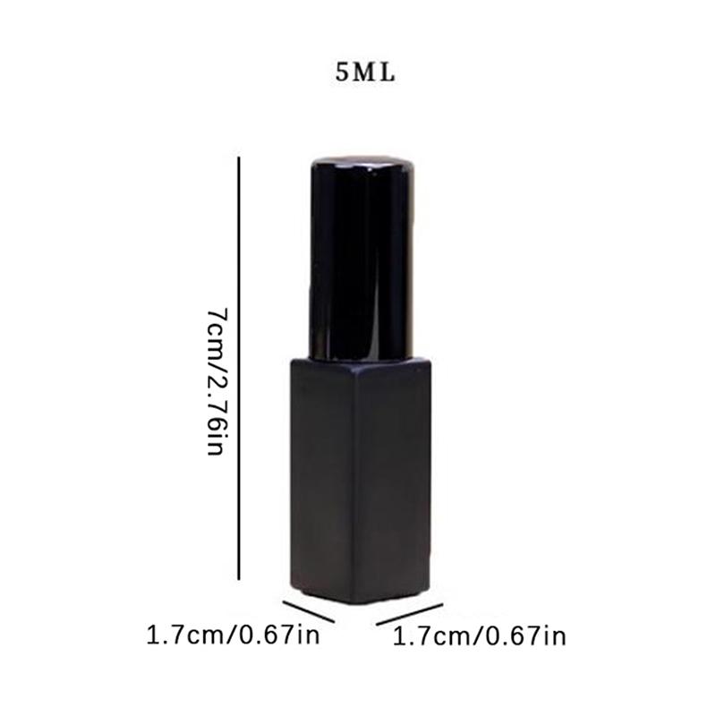 Portable Perfume Bottle Black Mini Cosmetic Container Sample Atomizer Glass Empty Refillable Bottle For Traveling