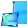 For Samsung Galaxy Tab S10 FE+ Silicone Case with Kickstand Rugged Protective Cover