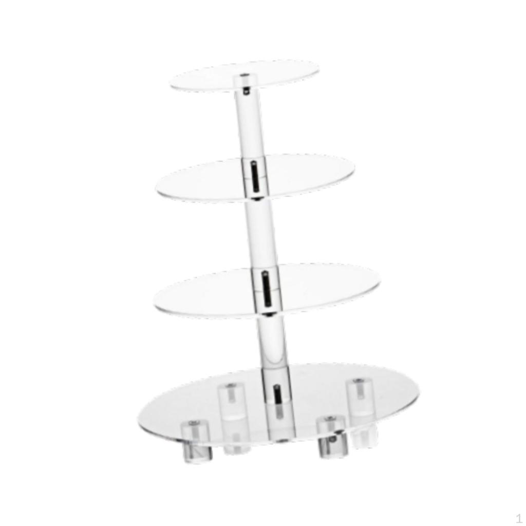 Acrylic Cupcake Stand Clear Holder Serving Tray Decorative Platter for Party