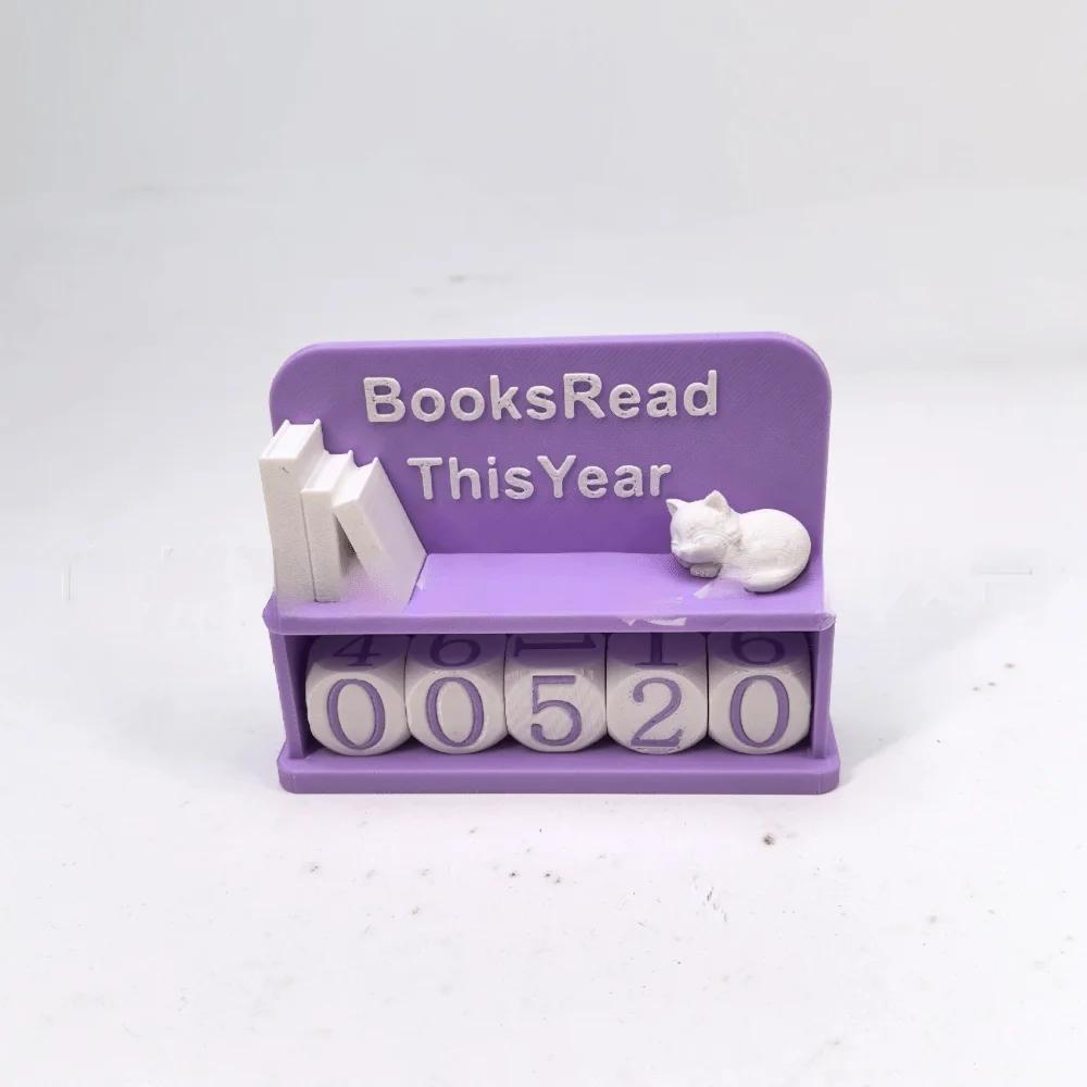 3D Printed 3D Book Read Counter Manual Counter Books Read This Year Sign Book Tracker Book Lover Sign Reading Counter