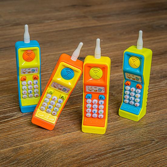 Mobiltelefonleke med 5 sanger Bærbar Tegneserie Fargerik Rund Kant Øv Oppmerksomhet Mild Lyd Småbarnscelle