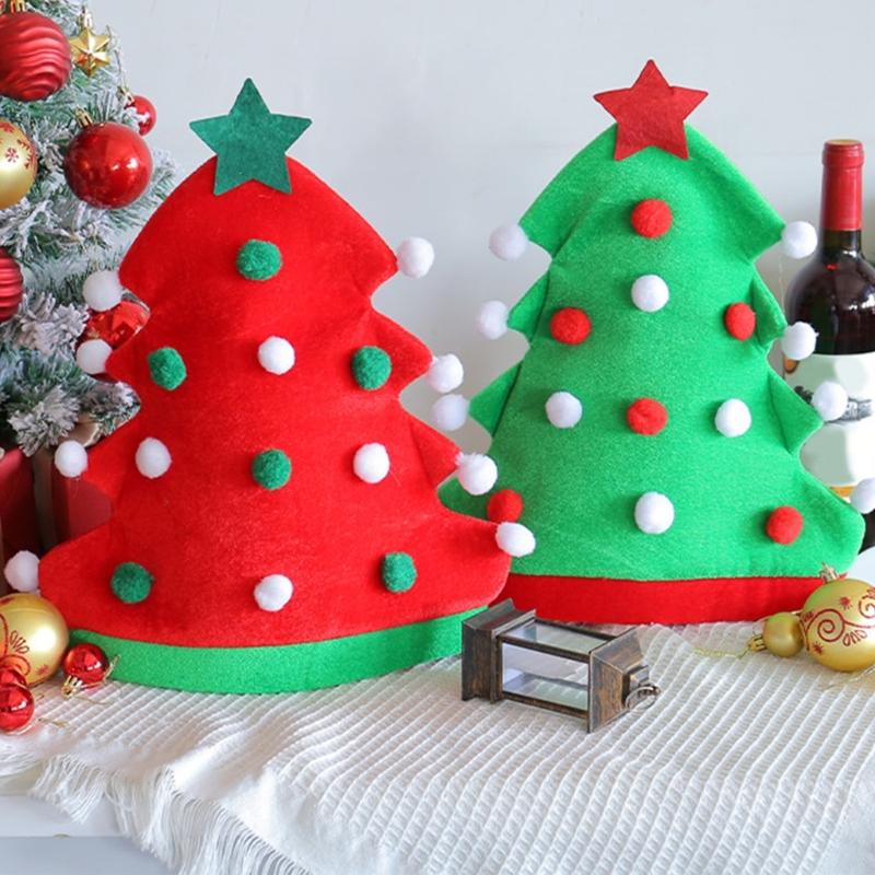 Traditional Santa/Christmas Tree Hat Headgear Christmas Festival Theme Accessory For Adults Kids Family Gathering Decors
