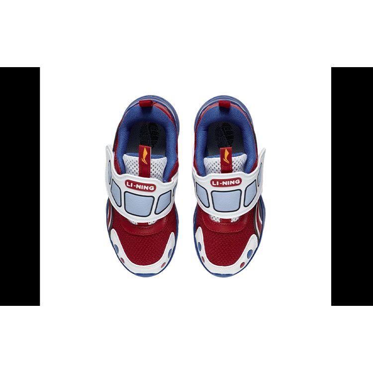 Li Ning Childrens Starry Comfort Sports Non-Slip Shock Absorbing Wear-Resistant Casual Shoes Kids Casual Shoes White Red YKNS024-5