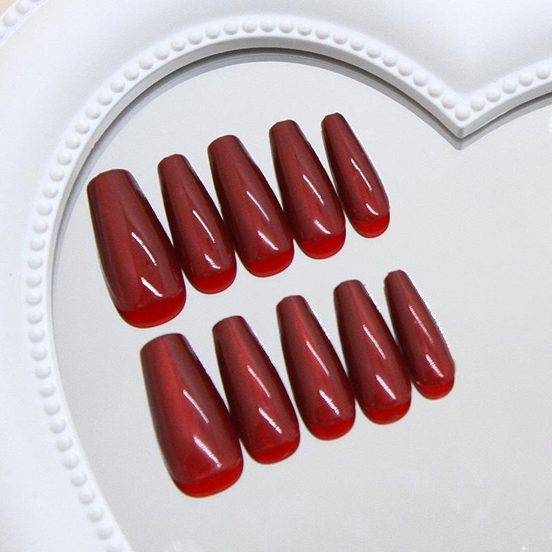 Red Cat Eyes Temperament Retro Whitening Atmosphere 30 Removable Nail Art Pieces