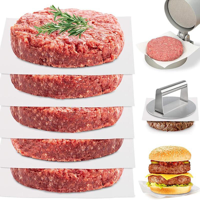 Disposable Premium Hamburger Patty Separation Pads 11Cm Round Square Hamburger Food Pads Paper Non-Stick Oil Paper Baking Paper