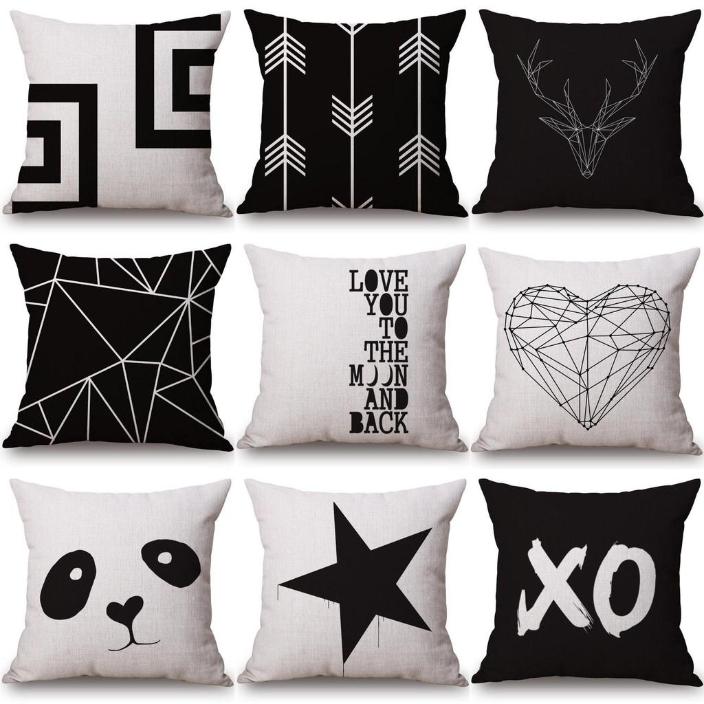Luxurious Nordic Style Black Letter Digital Print Cushion Cover For Home Decor