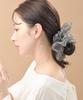 VINGTAINE Scrunchie, Organza, Gray, Studs, Stones, Volume, Gorgeous, Chic, Mature, HS-213