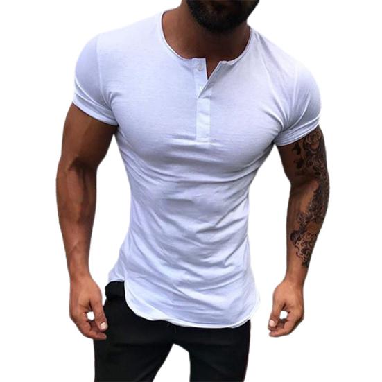 Men T-shirt O Neck Slim Fit Simple Soft Summer Top for Daily Wear