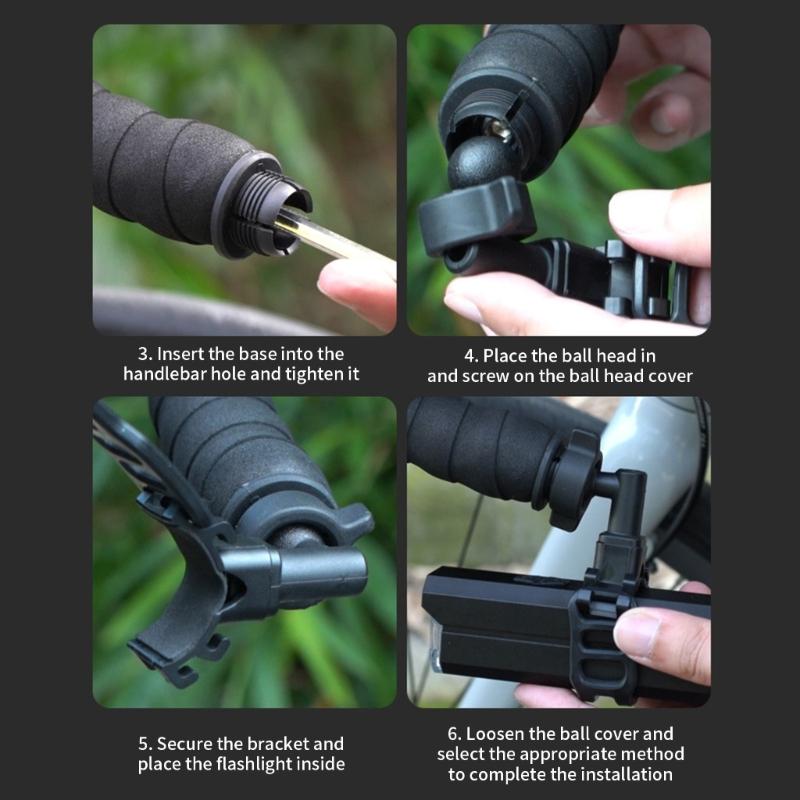 Cycling Flashlight Stand 360 Rotating Bicycles Flashlight Mount Universals Bike Handlebars Light Holder for Mountain Bike