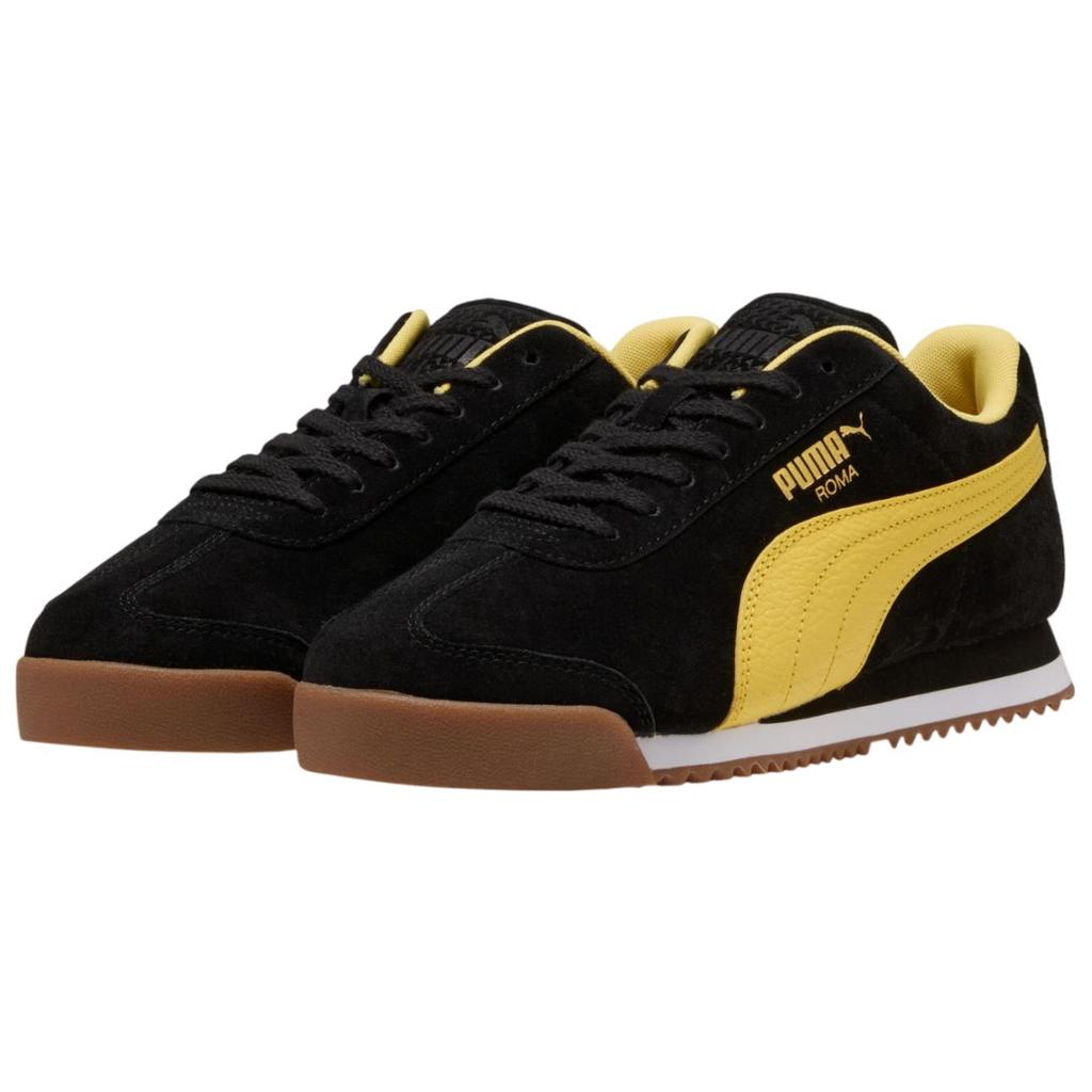 PUMA Roma Low top Casual Shoes Unisex Black Yellow 398635-06