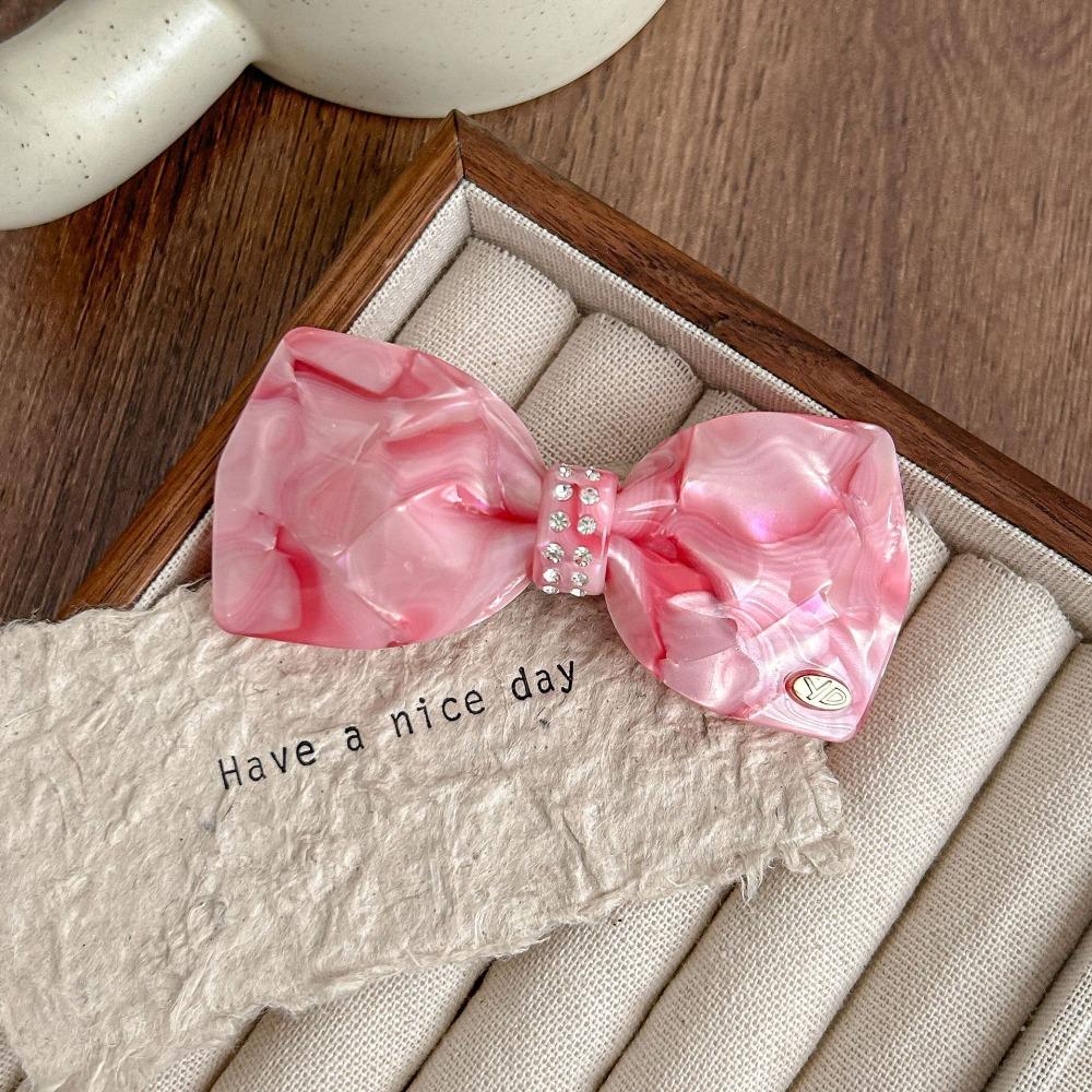 

Candy Color Rhinestone Hair Clip Acetic Acid Bow Hairpin Personalized Acetate Hair Clip Daily Style 2