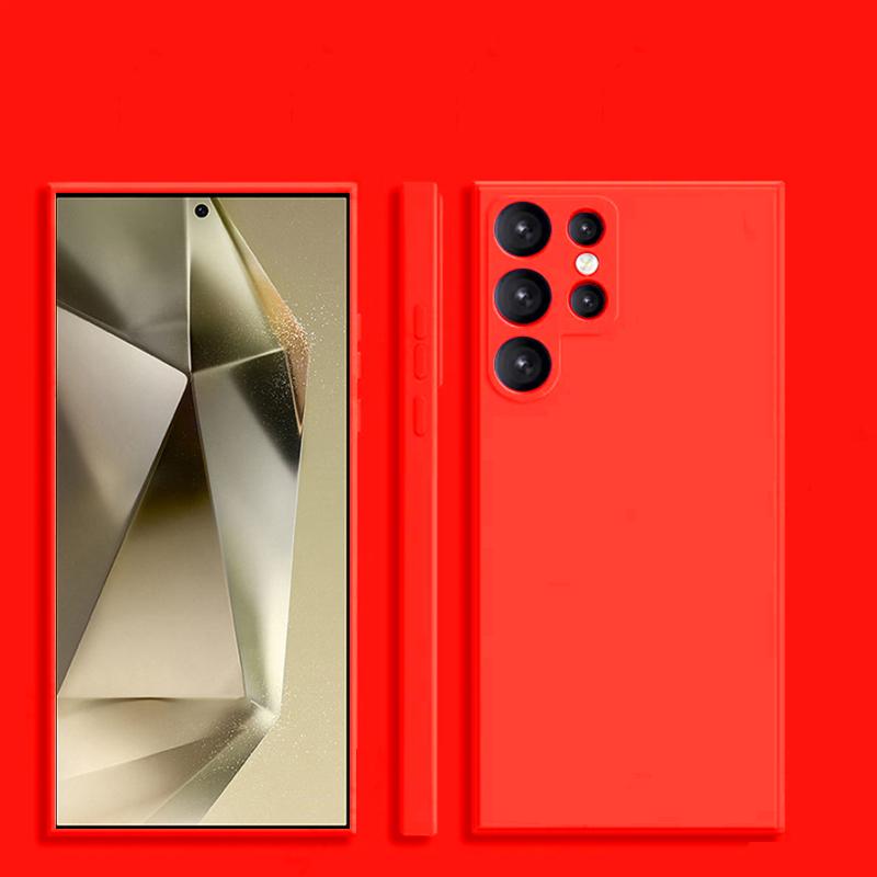 Für Samsung Galaxy S24 Ulta Plus Fall Quadratische Einfarbige Flüssigkeit Silikon Telefon Fällen Für Samsung Galaxy S24 S 24 GalaxyS24 Ultra Plus Zurück Abdeckung