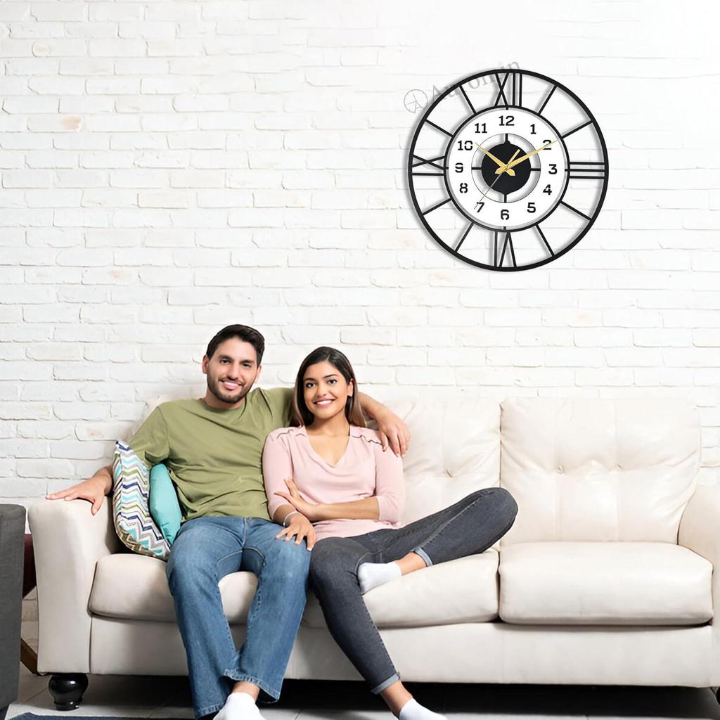 Antique Silent Wall Watch for Bedroom, Drawing Room, Office, Kitchen, House and Hall | Fancy Stylish Latest Large Wallclocks for Home Décor