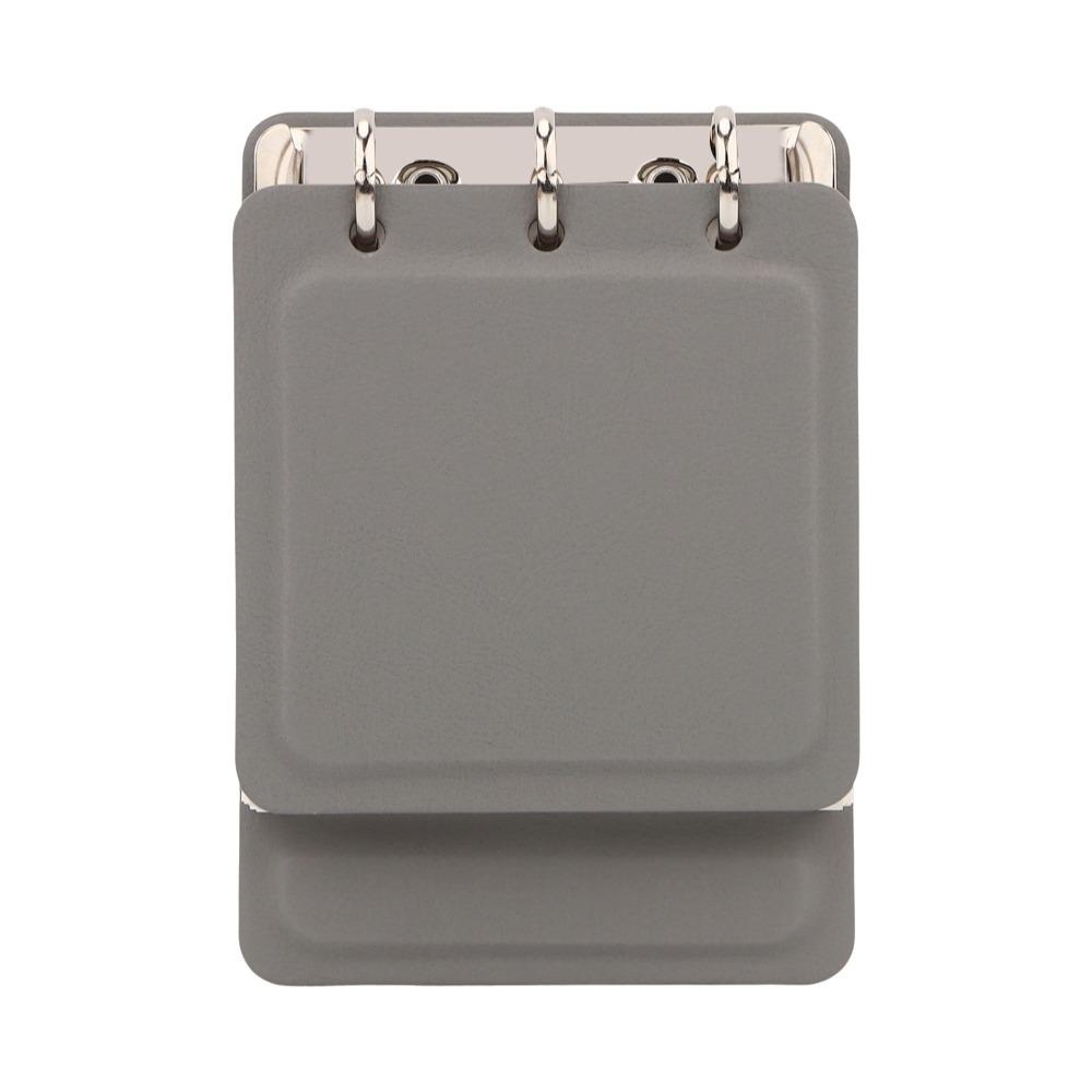 Leather Compact Pocket Notebook Stylish A7 Note Book Minimalist Portable Notebook Stationery серый