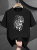 Heavyweight 200gsm Cotton T-shirt - Black/White Graphic Tee