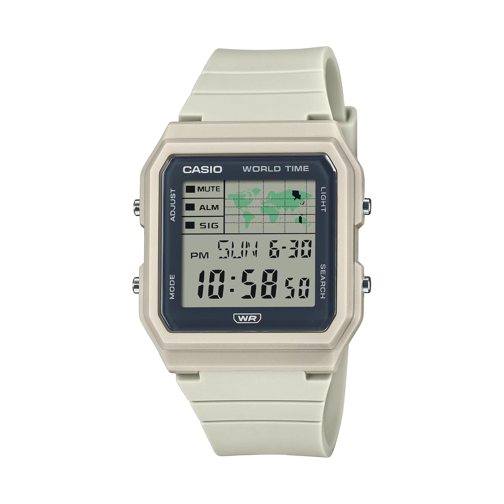 Casio POP Series LED Illuminator World Time White LF-30W Stopwatch,