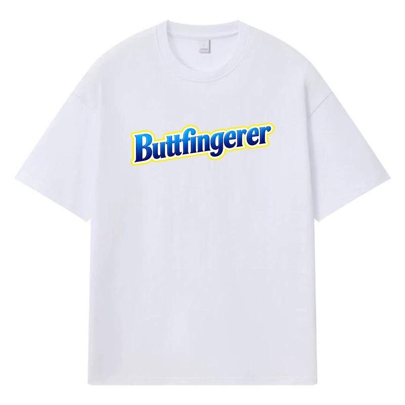 2026 Buttfingerer Printed Graphic Y2k Harajuku Streetwear 100% Cotton T Shirt Casual Oversized Summer Men T-shirt S