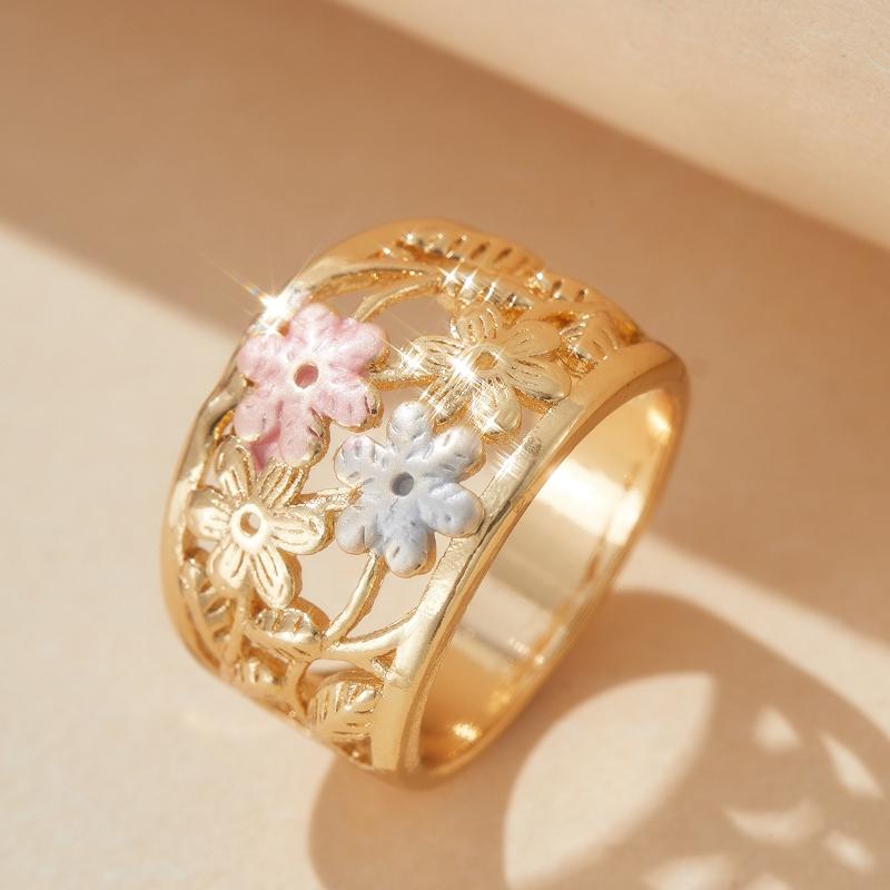 

Personalized Hollow Design Flower Carved Pattern Ring, Women s Fashion Trend Holiday Party Zircon Accessories Gift 8