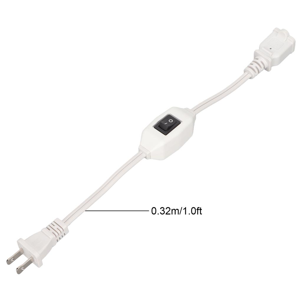 Power Extension Cord with On Off    AC 2 Prong Male Female Power Cable for 1‑15P Male to 1‑15R Female Plug