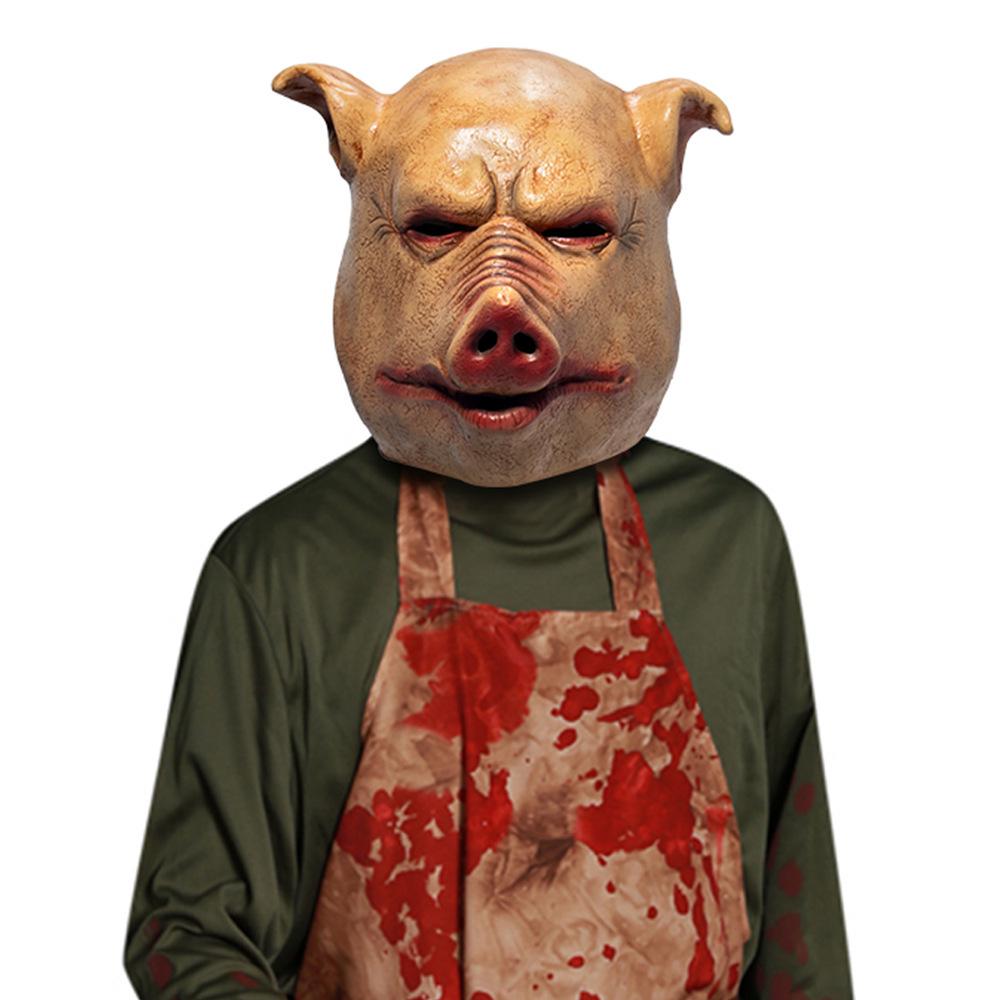 Chainsaw Massacre Pig Head Halloween Mask - Texas Killer Animal Costume Prop
