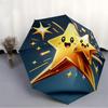 1pc Golden Star Folding Umbrella, Durable, Suitable for Outdoor Activities or Rain, Suitable for Commuting yy251027118