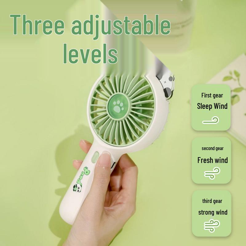 Green Panda USB Rechargeable Mini Desk Fan