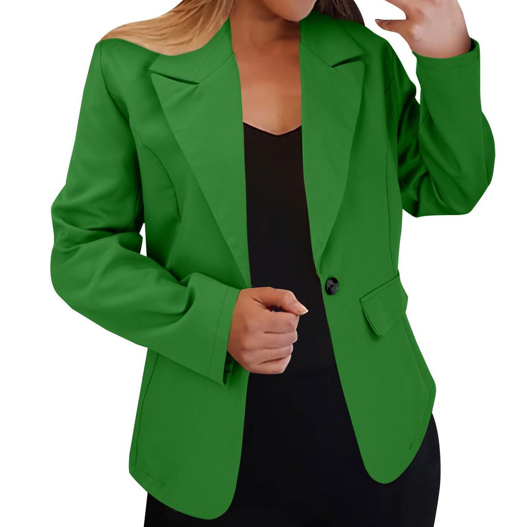 Women's Casual Color Long Sleeve Pocket Shirt Jacket