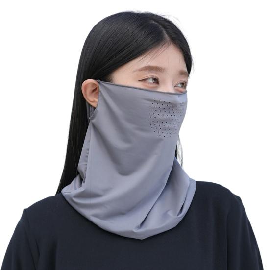 Outdoor Face Guard, Ice Silk Sunscreen Cover for Face Neck And Clavicle, Elastic Ear Loop Eye Corner Sun Shield for Outdoor Summer Use