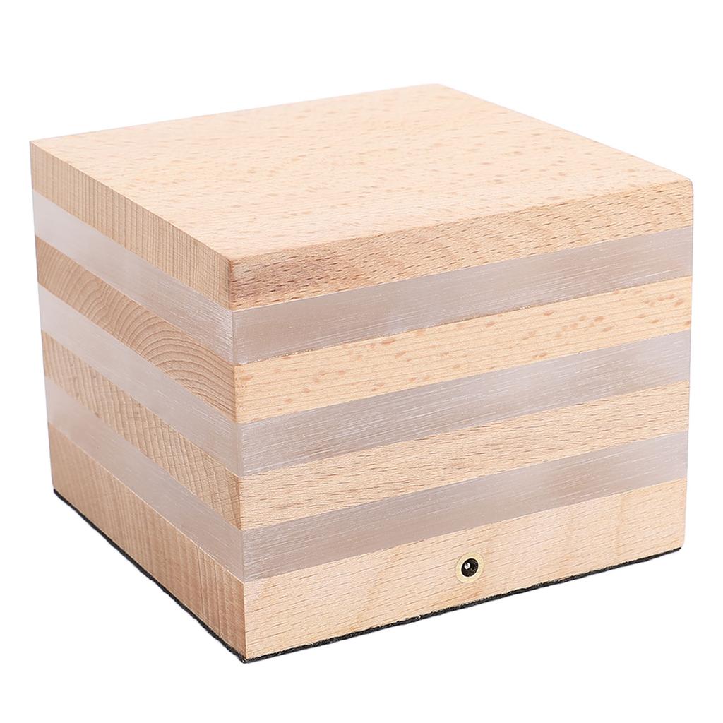 Cube Lamp Wooden LED Night Light Handmade Cordless USB Powered Desk Lamp for Bedroom Nightstand Home Office