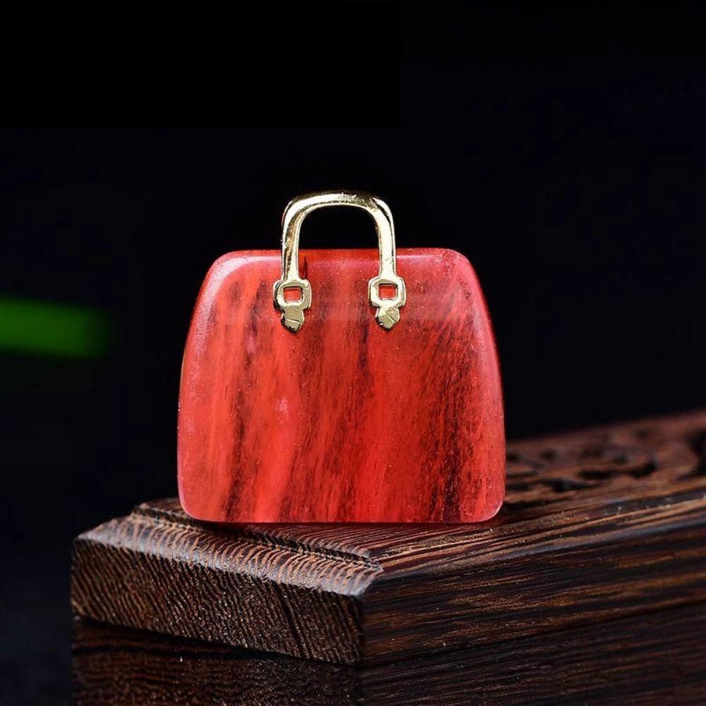 Simple Crystal Handbag Pendant Creative DIY  Necklace Pendant Natural Crystal Stone  Pendant  Gift