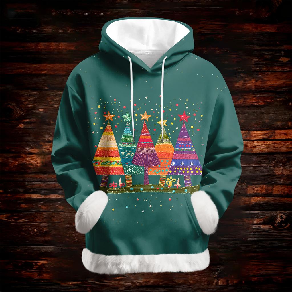 Women's Casual Fashion Print Long Sleeve Hooded Sweatshirt Top