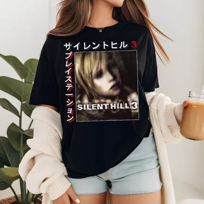 Koszulka Silent Hill 3 Styl Tsuneki Kotoyuki Vintage Horrorowa Gra Koszulka