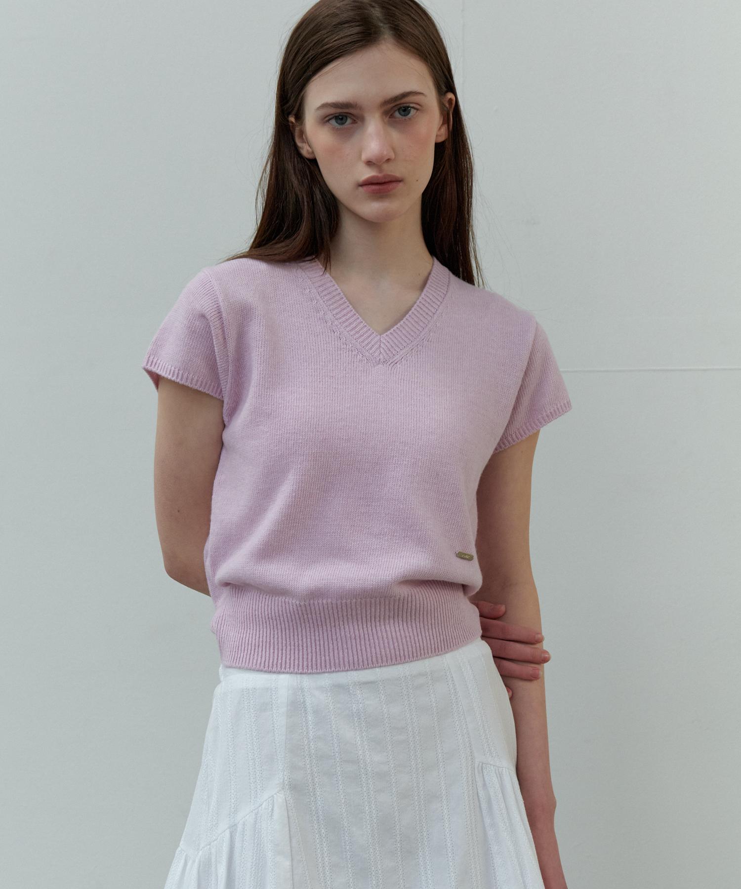 Soire Cashmere Wool Knit Top - 3Color Lavender/Free