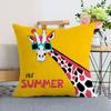 Nordic Modern Yellow Plush Throw Pillow Cover - Single-Sided Print Home Decor Cushion.