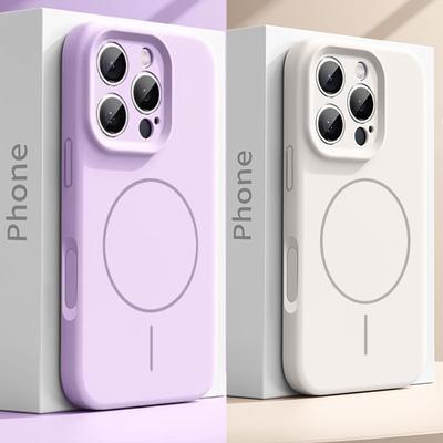 iPhone 15 14 16 Plus 12 13 16 17 Pro Max İçin Manyetik Orijinal Sıvı Silikon Telefon Kılıfı Magsafe Koruyucu Yumuşak Kapak İçin Funda