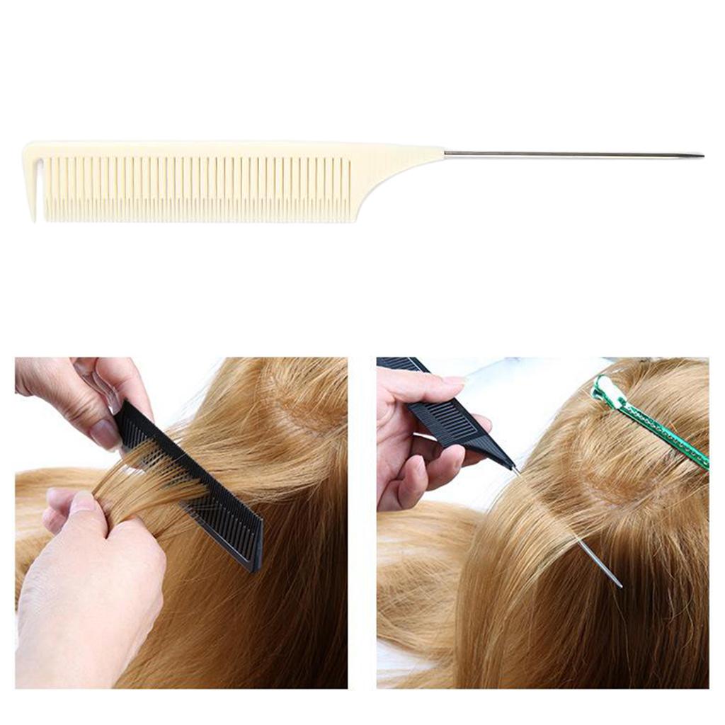 2x Professional Weaving Highlighting Foiling Hair Comb For Salon Beige