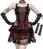 QOOLY Cosplay Gotická Lolita Kostkovaná Scénická Červená L Kostým, Šaty, Dámské, Vzor, Krajka, Červená, Halloween, Akce, Kostým, A,
