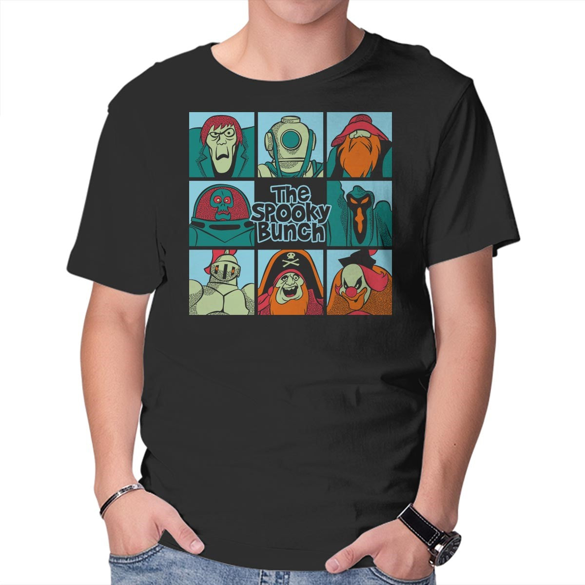 Unisex Crew Neck T-Shirt The Spooky Bunch Graphic Short Sleeve Casual Tee S
