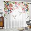 2 Pieces HD Digital Spring Hummingbird Floral Print Curtains Home Decorating Style Decorating Living Room Bedroom Rodding Curtai