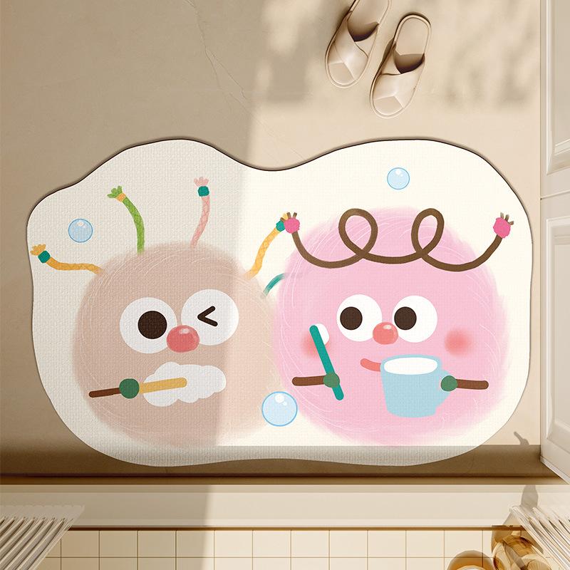 

Коврик для ванной комнаты с рисунком диатомовой грязи, прочный впитывающий противоскользящий коврик для ног, туалет, туалет, ванная комната, быстросохнущая мягкая подкладка 40*60cm