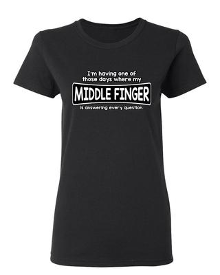 My Middle Finger Sarcastic Novelty Graphics Funny Womens T-Shirt