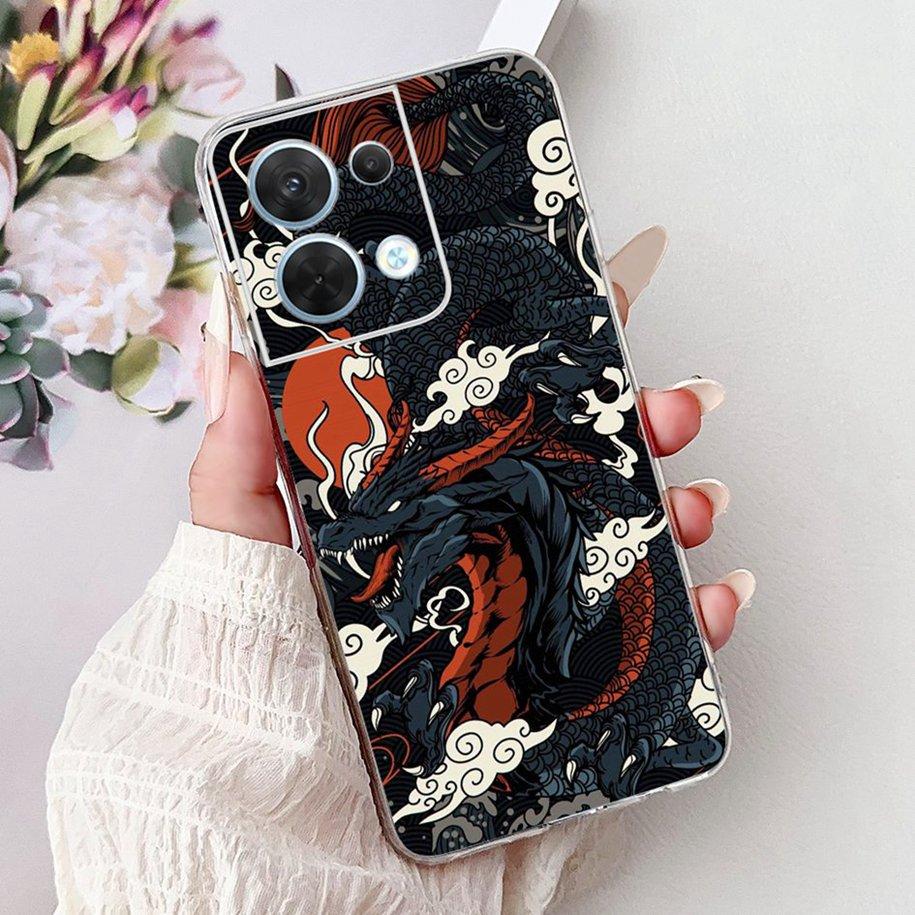 For OPPO Reno 8 Case CPH2359 Cover Cute Cartoon Cat Carp Lion Soft Silicone Shockproof Bumper For OPPO Reno8 Pro 5G CPH2357 Capa
