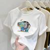 Summer new cartoon cute baby elephant printed short-sleeved T-shirt women's fashion versatile casual top bottoming shirt