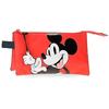Pencil Case - DISNEY - Mickey Mouse - Microfibre - Triple Compartment - Multicolore