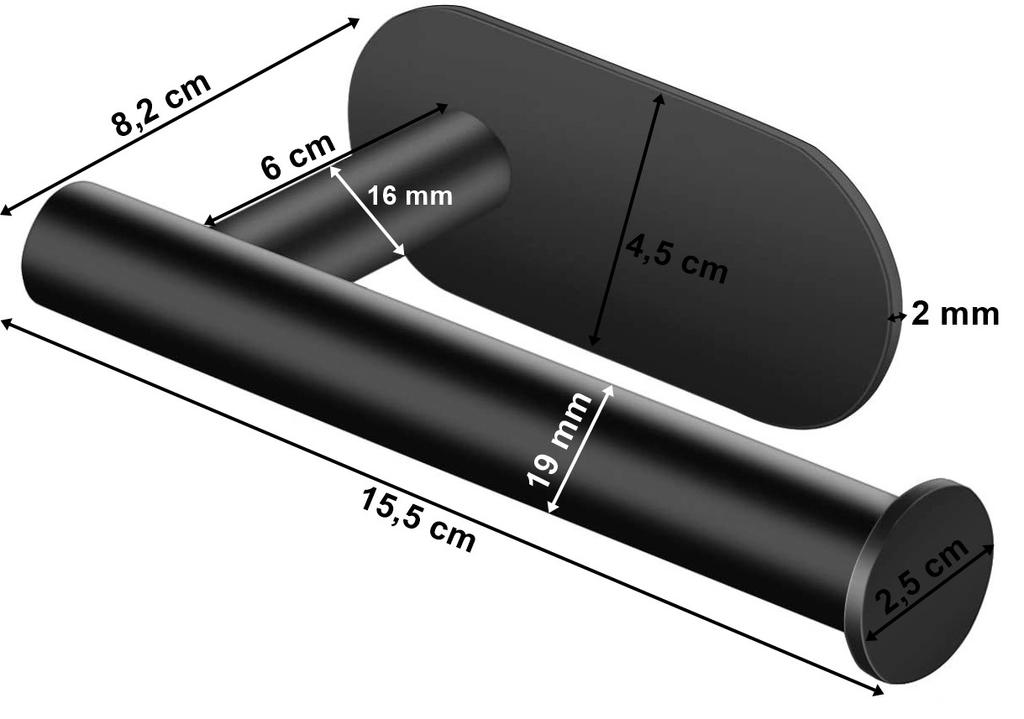 DERES black toilet paper holder