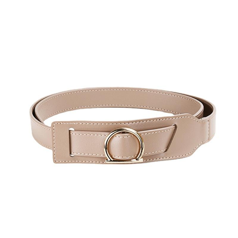 Women's Genuine Leather Belt Without Hole Design High-end Slimming Waist with Suit Jacket Trendy Women's Cowhide Leather Belt